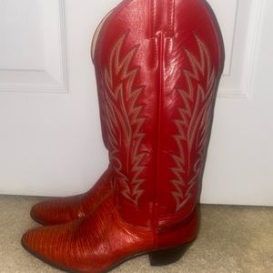 Red authentic cowboy boots